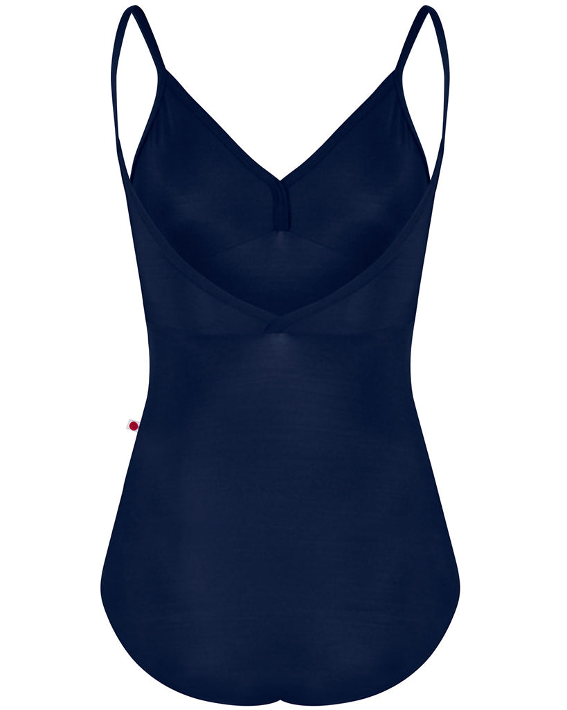 Yumiko Basics Collection Daria V-Front & Back Camisole Leotard - Womens - Dark Blue