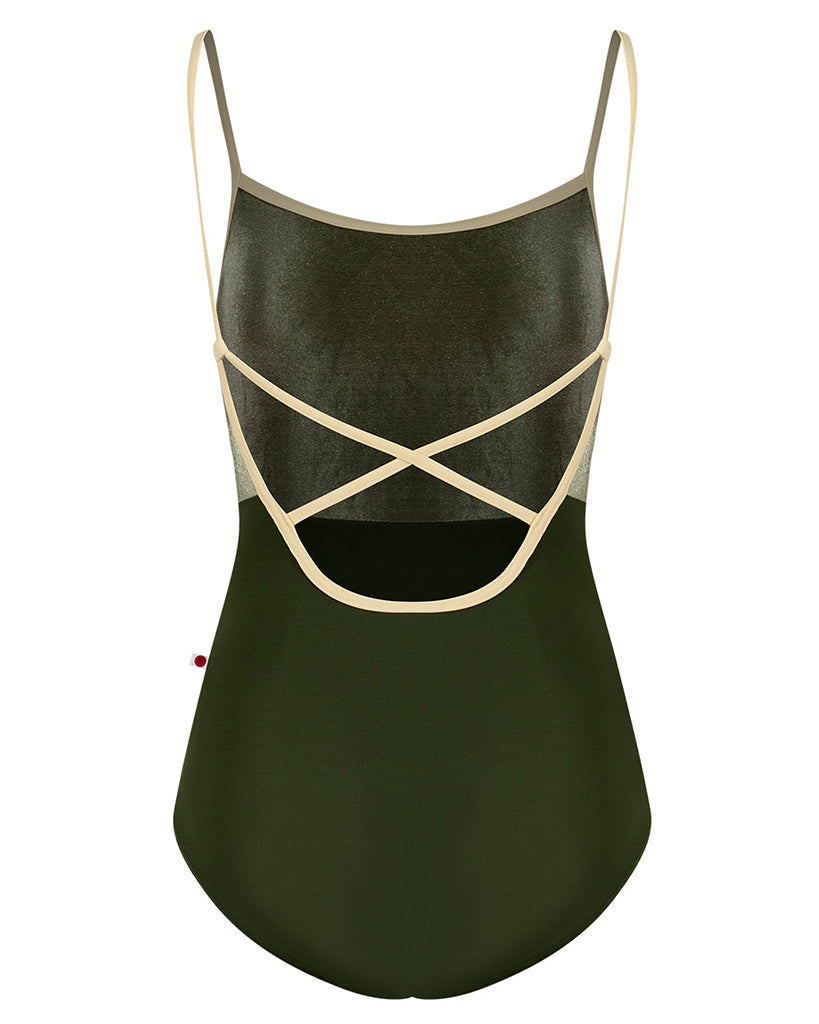 Yumiko Daniela Duo with Velvet Cross Strap Camisole Leotard - Womens - Jungle / Safari / Vanilla