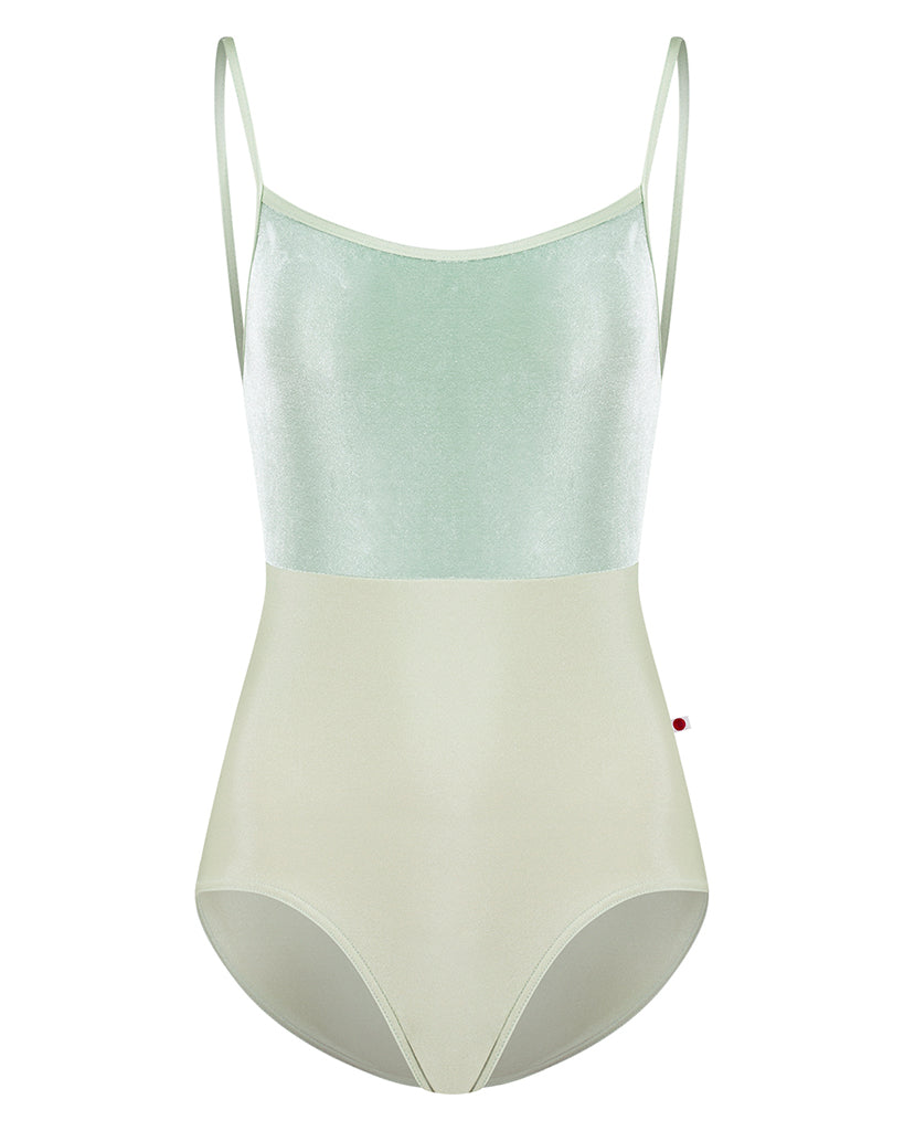 Yumiko Daniela with Velvet Cross Strap Camisole Leotard - Womens - Ginko / Meadow
