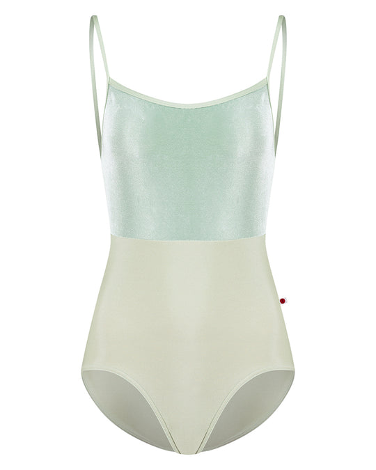 Yumiko Daniela with Velvet Cross Strap Camisole Leotard - Womens - Ginko / Meadow