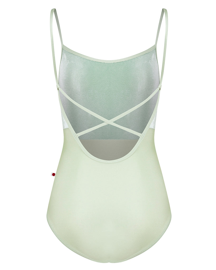 Yumiko Daniela with Velvet Cross Strap Camisole Leotard - Womens - Ginko / Meadow