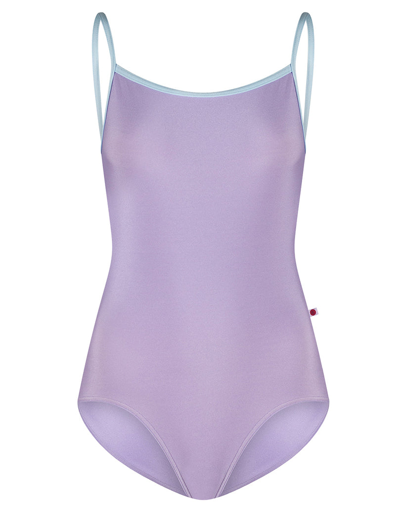 Yumiko Daniela with Velvet Trim Cross Strap Camisole Leotard - Womens - Poem / Serenade