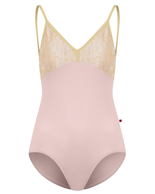 Yumiko Daria with Crushed Velvet V-Front & Back Camisole Leotard - Womens - Petal / Vanilla