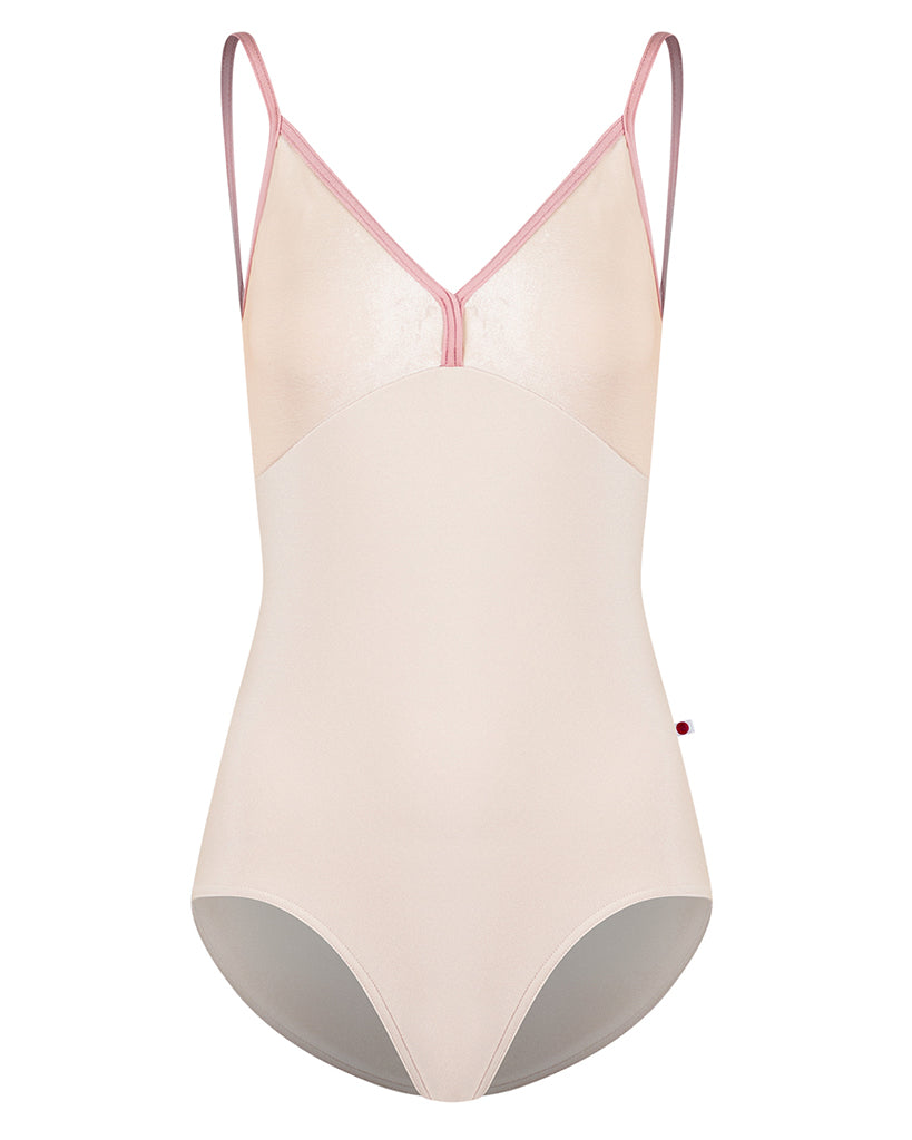 Yumiko Daria with Velvet V-Front &amp; Back Camisole Leotard - Womens - Buttermilk / Pearl / Antique Rose