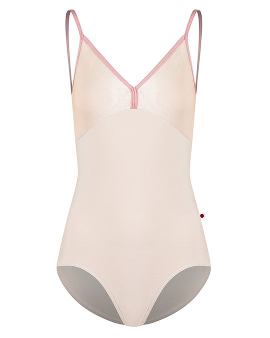 Yumiko Daria with Velvet V-Front & Back Camisole Leotard - Womens - Buttermilk / Pearl / Antique Rose