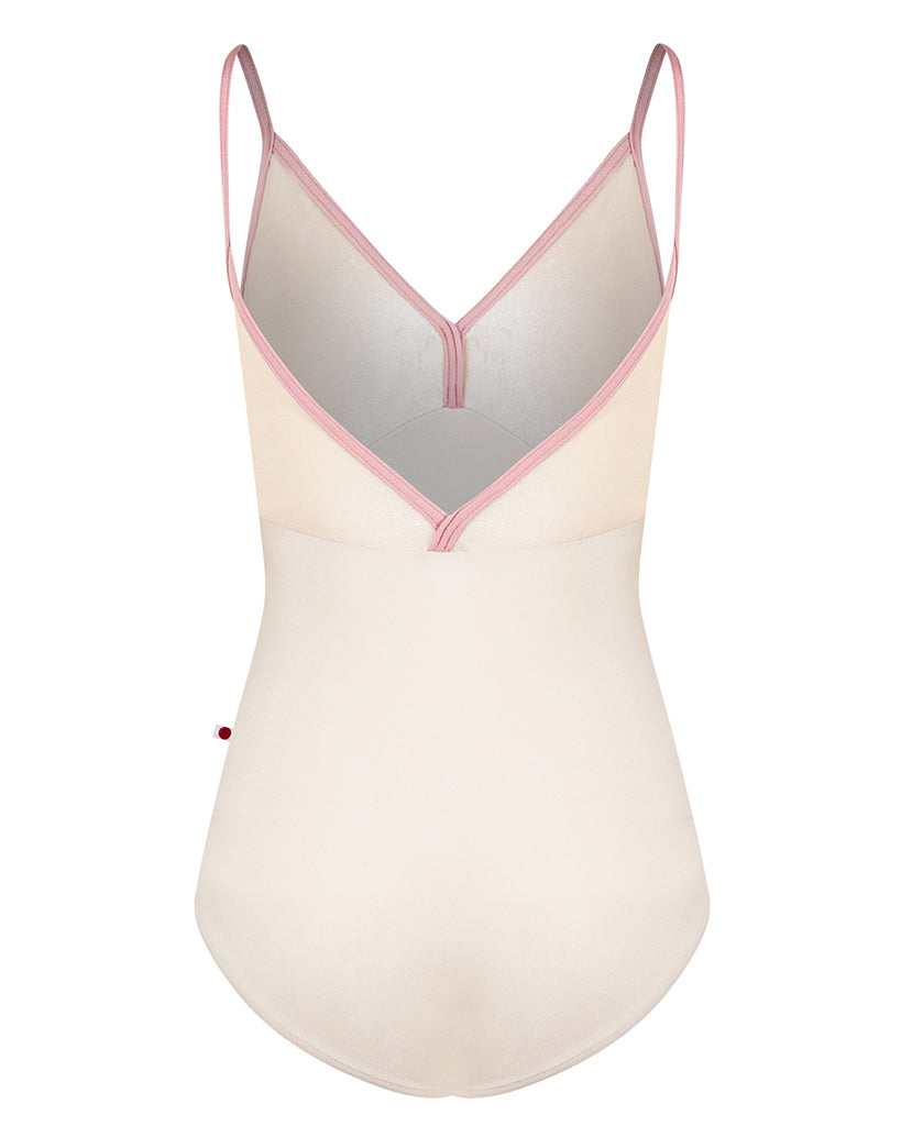 Yumiko Daria with Velvet V-Front &amp; Back Camisole Leotard - Womens - Buttermilk / Pearl / Antique Rose