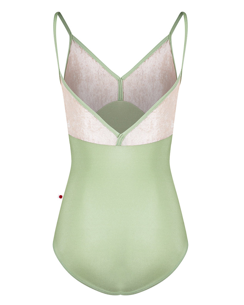 Yumiko Daria with Velvet V-Front &amp; Back Camisole Leotard - Womens - Ginko / Misty Rose