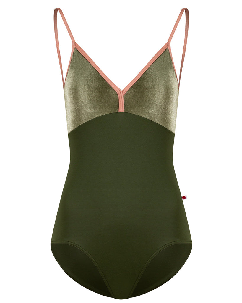 Yumiko Daria with Velvet V-Front & Back Camisole Leotard - Womens - Jungle / Safari / Rosewood