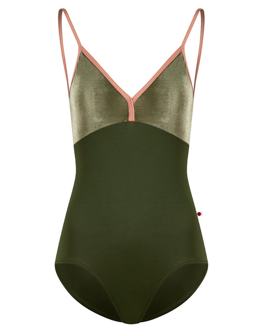 Yumiko Daria with Velvet V-Front & Back Camisole Leotard - Womens - Jungle / Safari / Rosewood