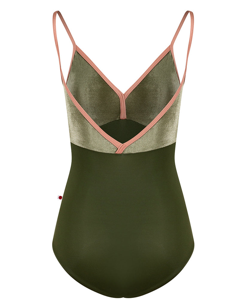 Yumiko Daria with Velvet V-Front & Back Camisole Leotard - Womens - Jungle / Safari / Rosewood