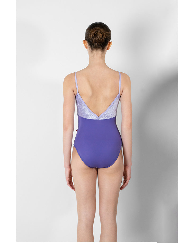 Yumiko Daria with Velvet V-Front &amp; Back High Cut Camisole Leotard - Womens - Wisteria / Angelic / Poem