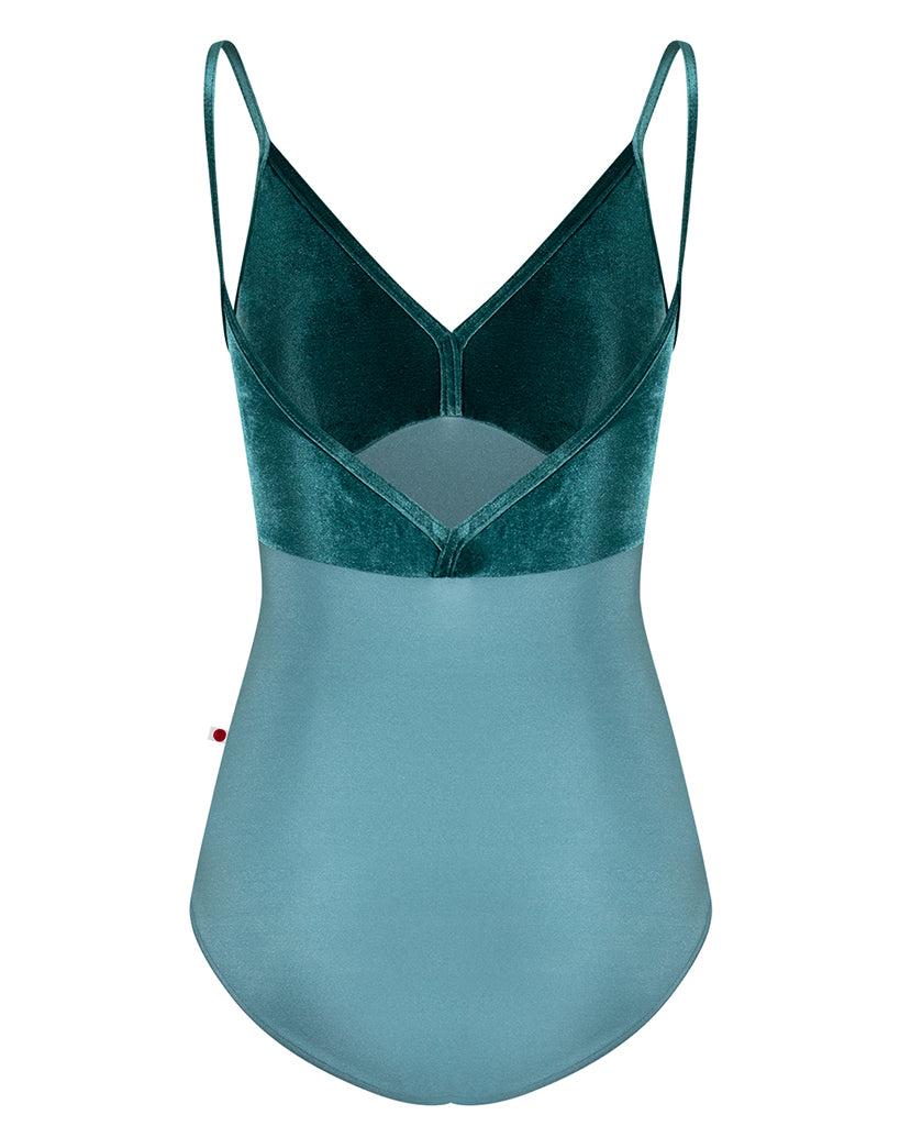 Yumiko Daria with Velvet V Neck Camisole Leotard - Women - Frost / Orbit