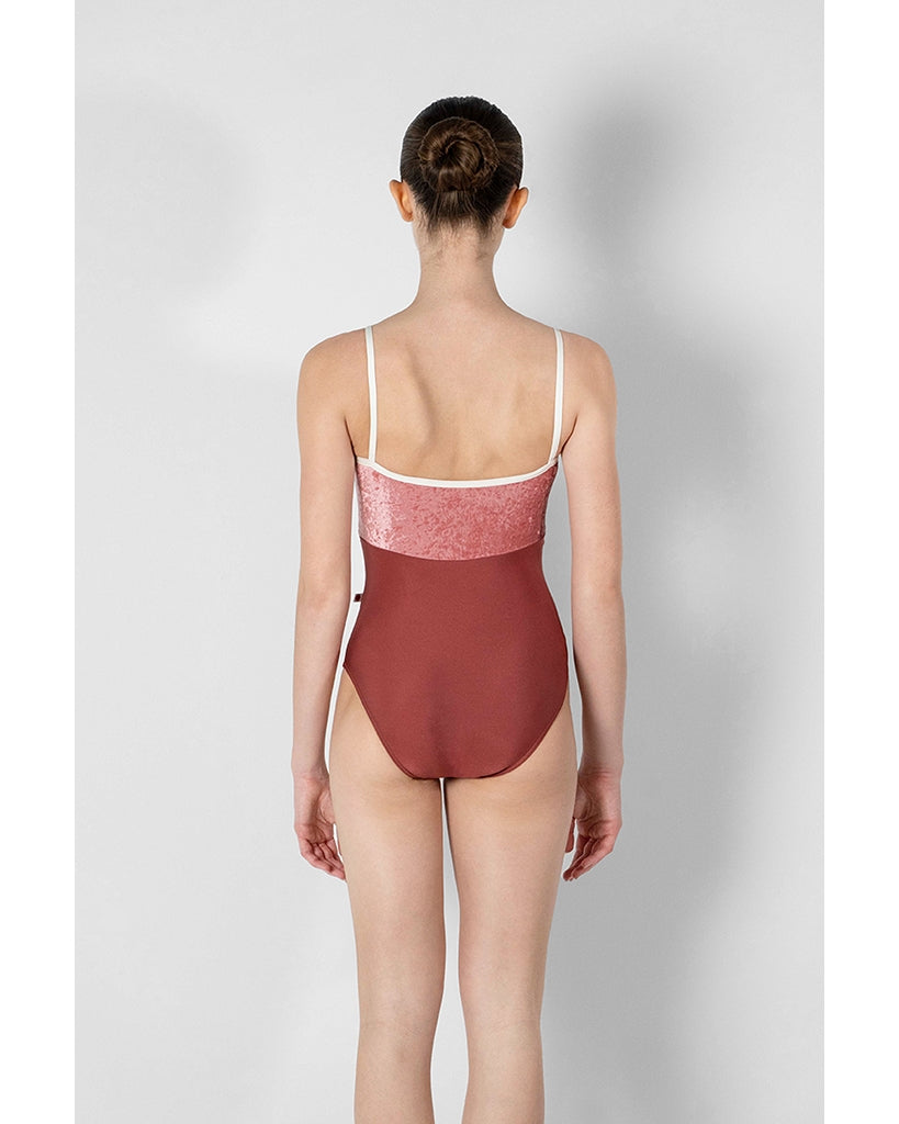 Yumiko Denise Velvet Duo Princess Seamed High Cut Camisole Leotard - Womens - Fox / Romance / Antique