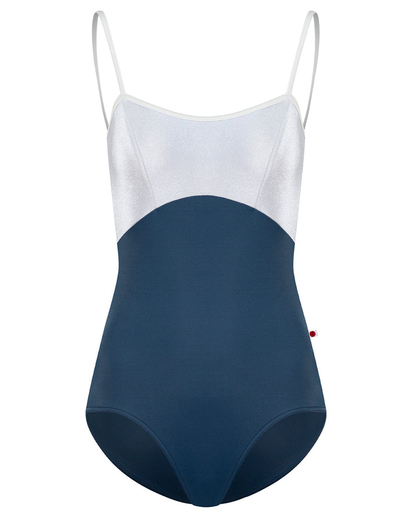 Yumiko Denise with Velvet Princess Seamed Camisole Leotard - Womens - Storm / Serenade / White
