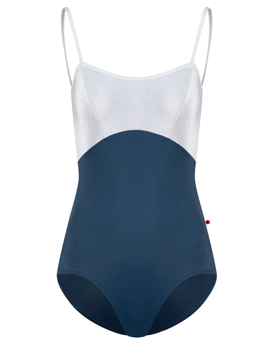 Yumiko Denise with Velvet Princess Seamed Camisole Leotard - Womens - Storm / Serenade / White
