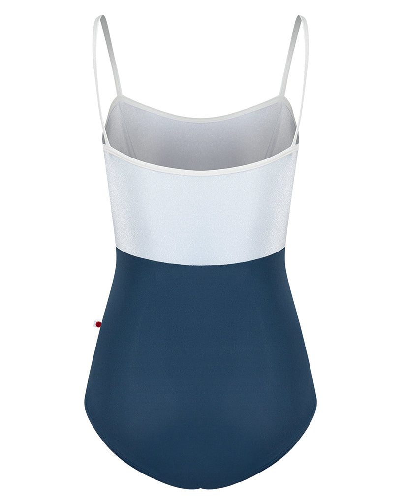 Yumiko Denise with Velvet Princess Seamed Camisole Leotard - Womens - Storm / Serenade / White