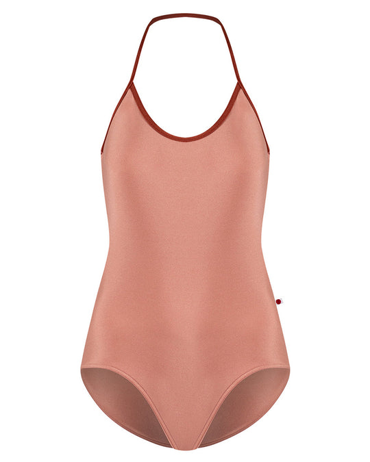 Yumiko Kate Halter Tie Back High Cut Leotard - Womens - Rosewood / Bronze