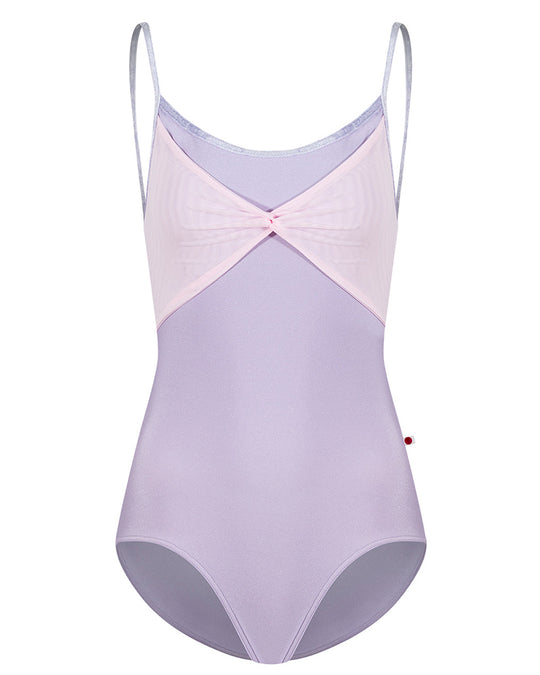 Yumiko Kathy Mesh Overlay with Velvet Trim Camisole Leotard - Womens - Poem / Rose / Angelic