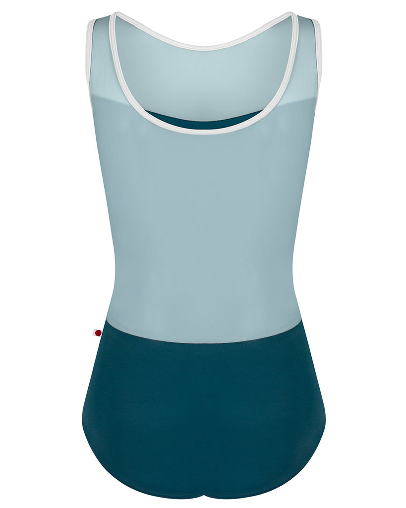 Yumiko Meagan Mesh Sleeveless Leotard - Womens - Zenith / Lagoon / White