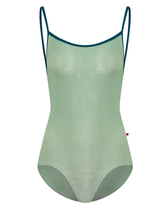 Yumiko Tamara with Velvet Horizontal Strap Low Back Camisole Leotard - Womens - Meadow / Zenith