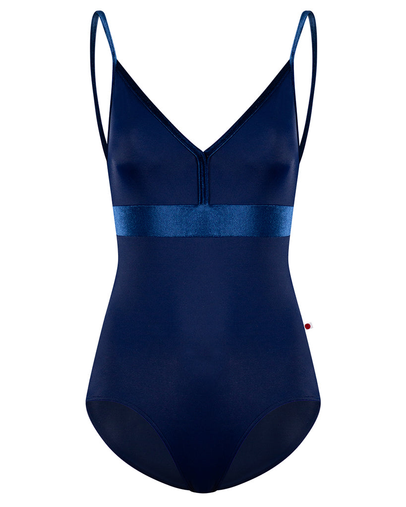 Yumiko Zoe with Velvet Colour Block V Front Camisole Leotard - Womens - Cosmo / Pisces