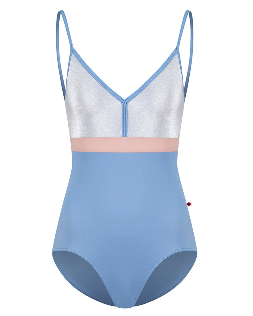 Yumiko Zoe with Velvet Colour Block V Front Camisole Leotard - Womens - Paradise / Serenade / Petal