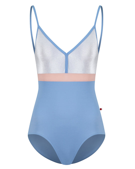 Yumiko Zoe with Velvet Colour Block V Front Camisole Leotard - Womens - Paradise / Serenade / Petal