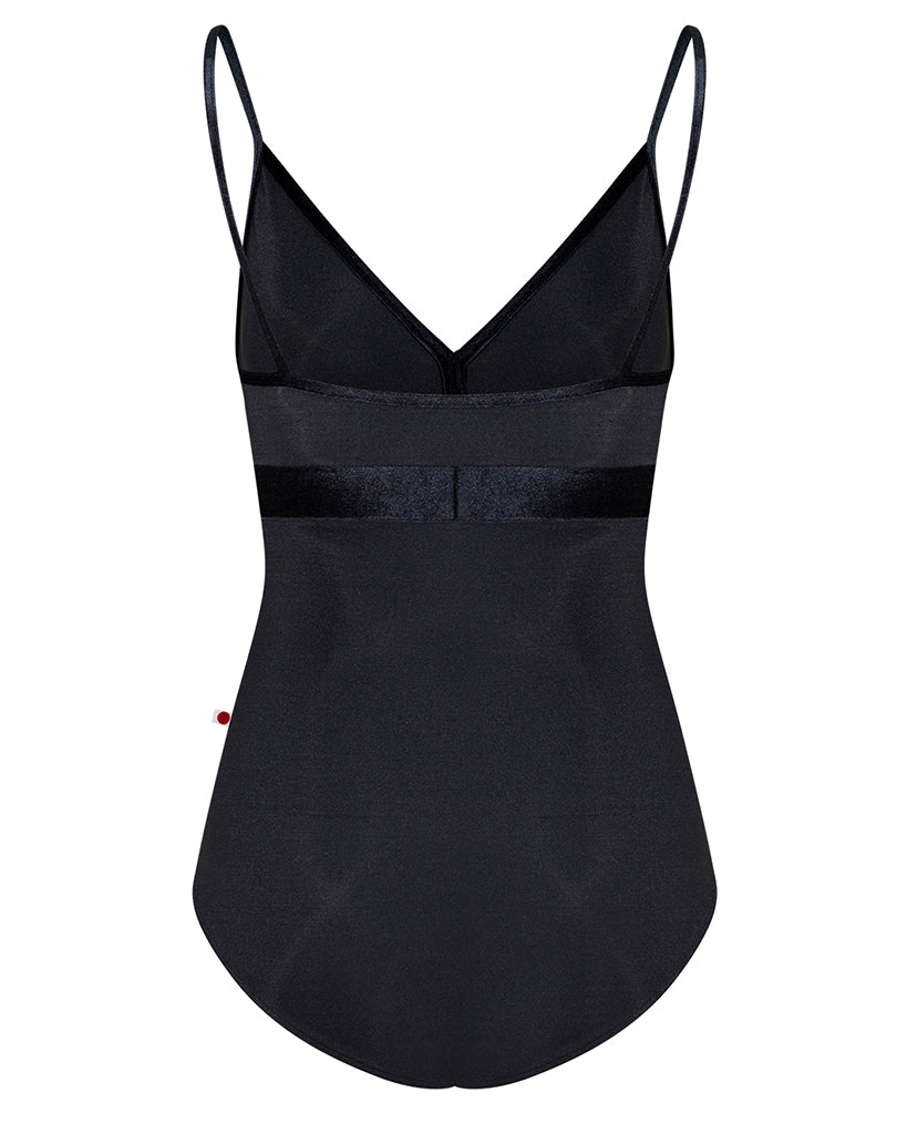 Yumiko Zoe with Velvet V Front Camisole Leotard - Womens - Black