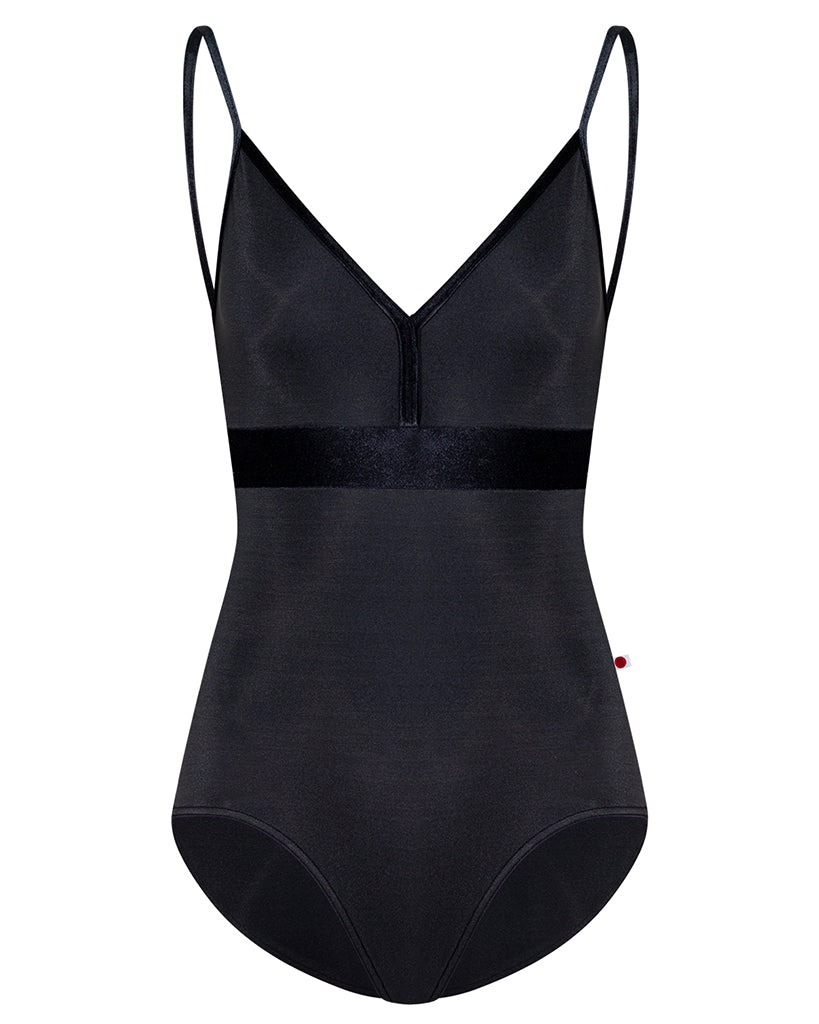 Yumiko Zoe with Velvet V Front Camisole Leotard - Womens - Black