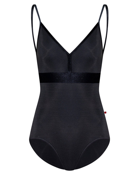 Yumiko Zoe with Velvet V Front Camisole Leotard - Womens - Black