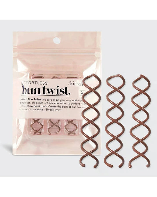 Kitsch Bun Twist 3pc - Brown