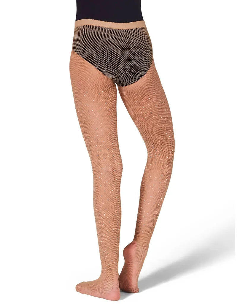 Capezio Professional All-Over Rhinestone Fishnet Dance Tights - 3505C Girls