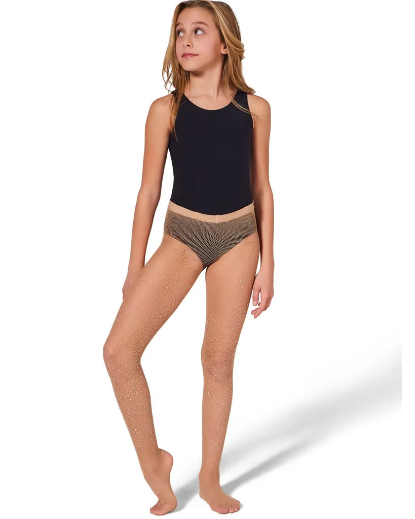 Capezio Professional All-Over Rhinestone Fishnet Dance Tights - 3505C Girls
