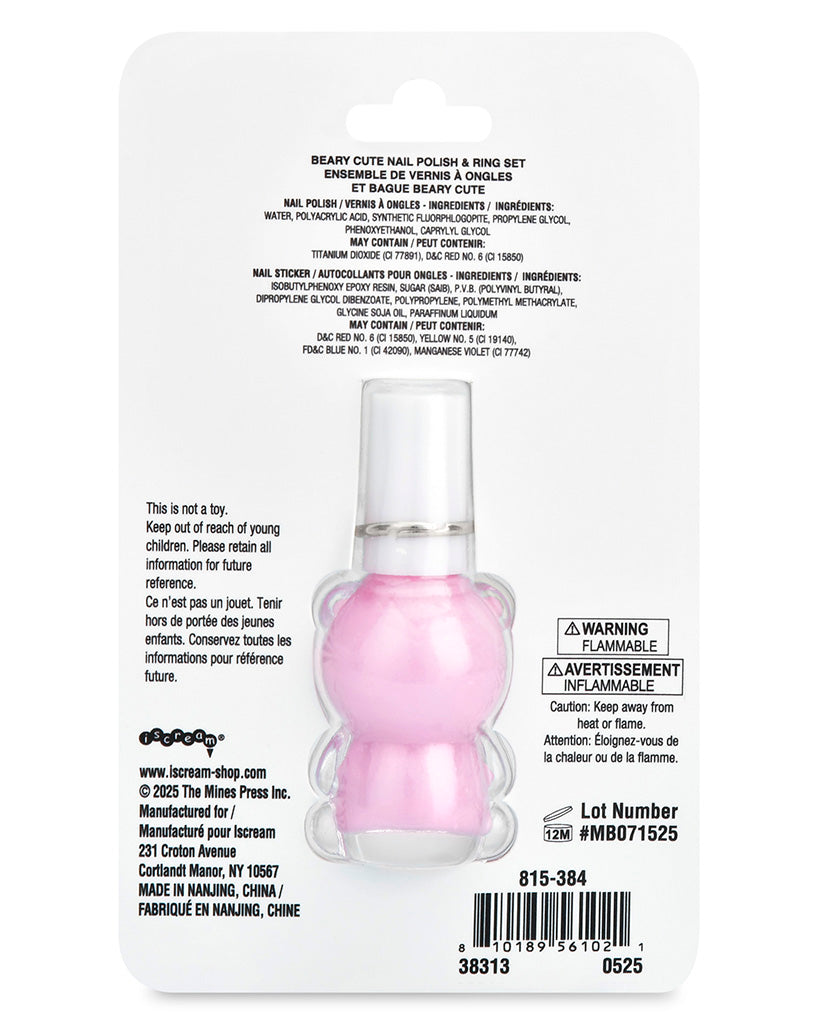 iscream Beary Cute Nail Polish Ring Set