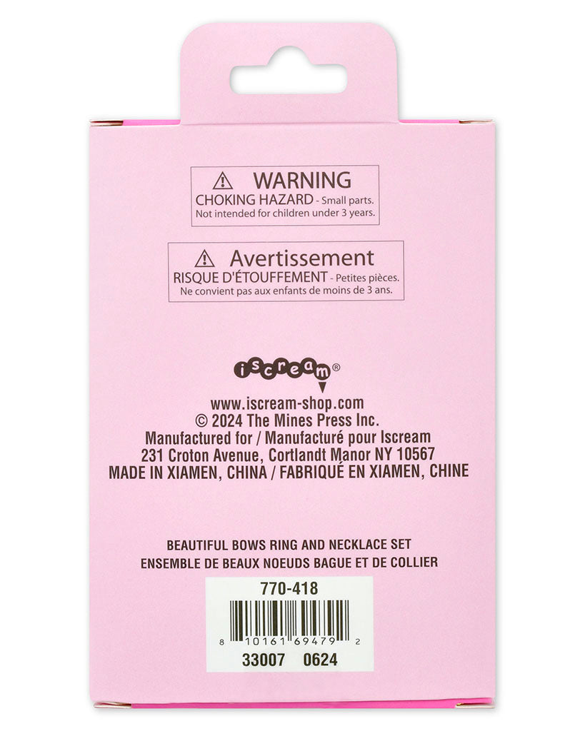 iscream Beautiful Bows Ring and Necklace Set