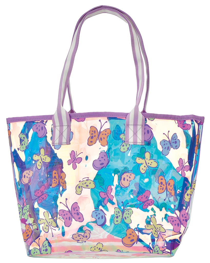 iscream Bright Butterflies Clear Tote Bag
