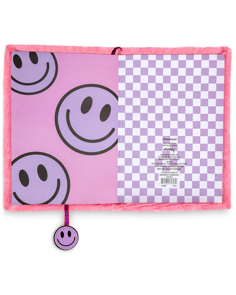 iscream Checkered Smiles Furry Journal - 724931 - Faux Fur / Chenille