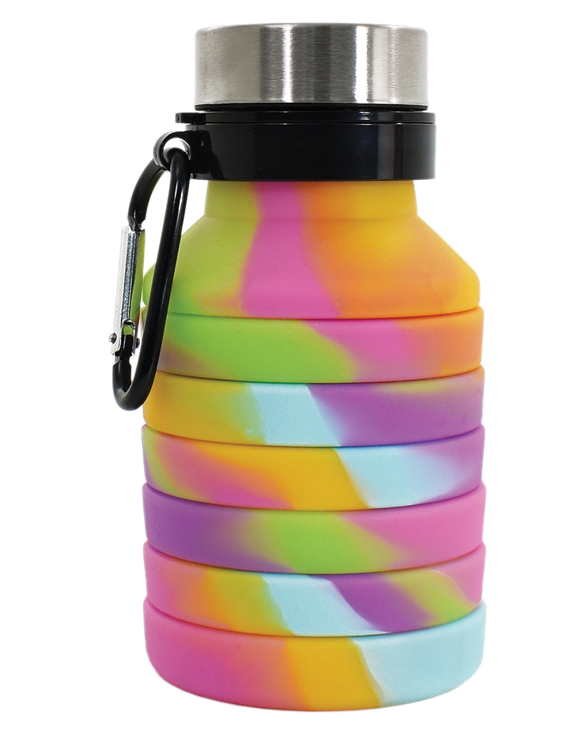 iscream Collapsible BPA Free Silicone Water Bottle - 870135 - Tie Dye