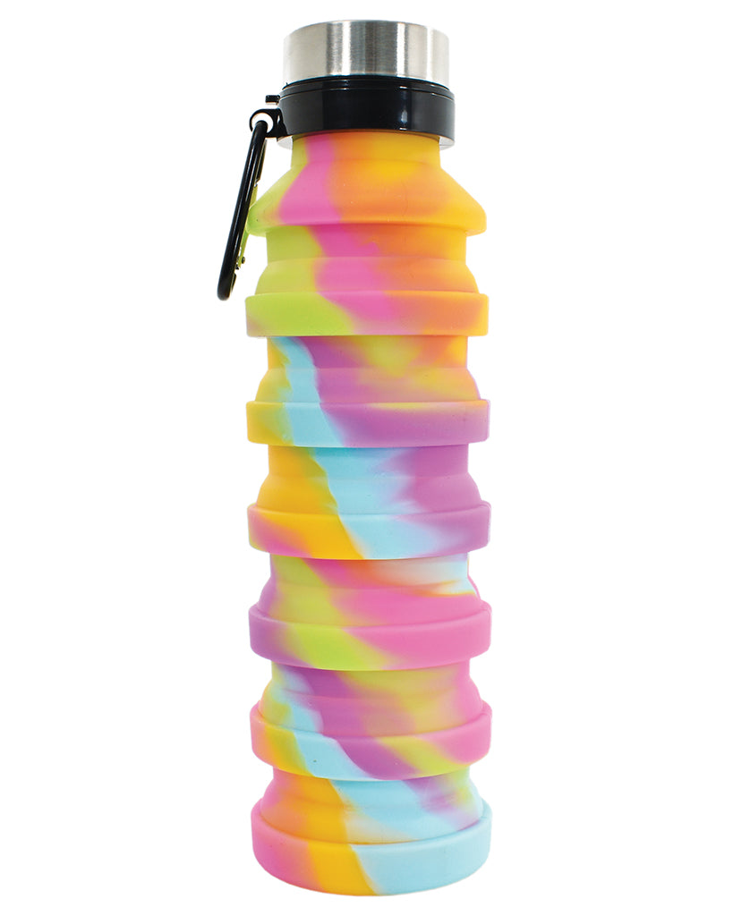 iscream Collapsible BPA Free Silicone Water Bottle - 870135 - Tie Dye