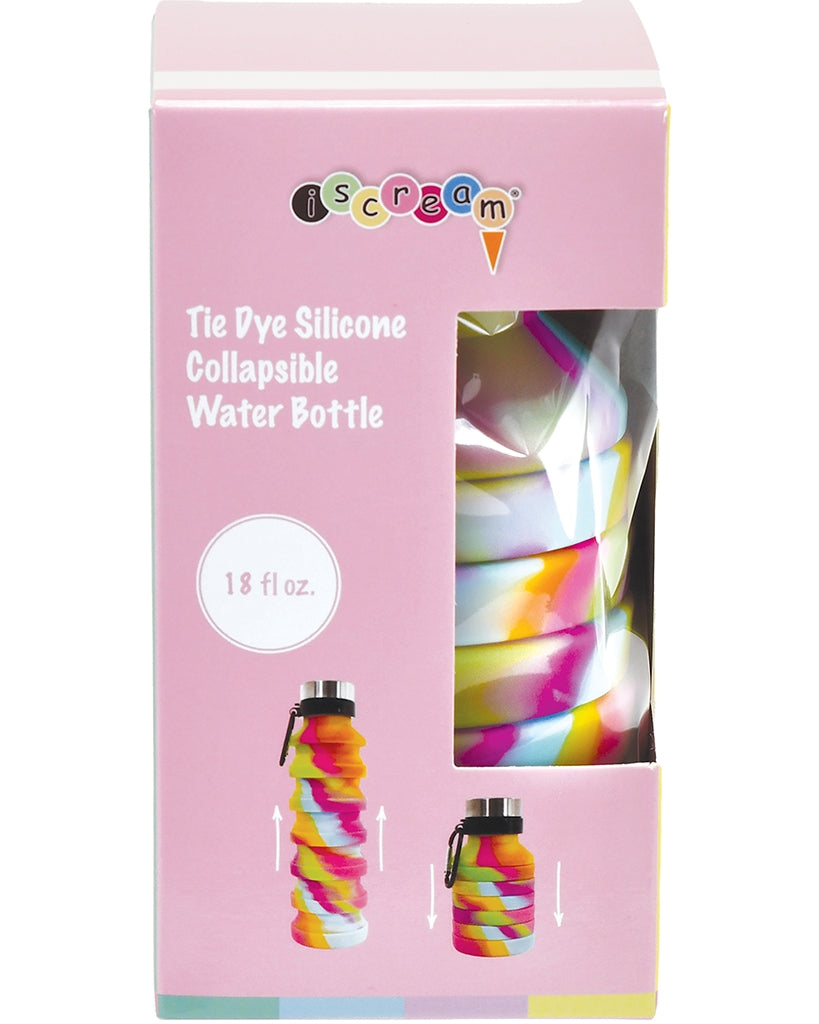 iscream Collapsible BPA Free Silicone Water Bottle - 870135 - Tie Dye