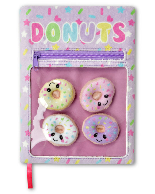 iscream Donut Plush Journal with 4 Removable Mini Donuts