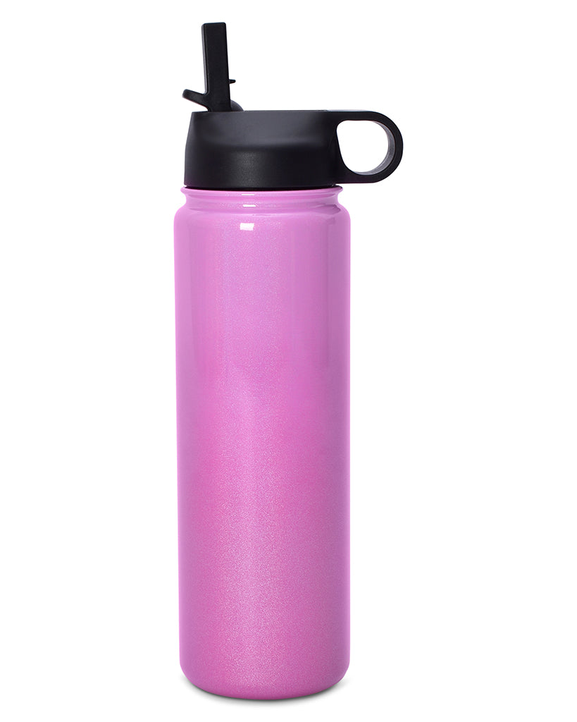 iscream Double-Wall Insulated Stainless Steel BPA Free Water Bottle - 870189 - Glitter Pink