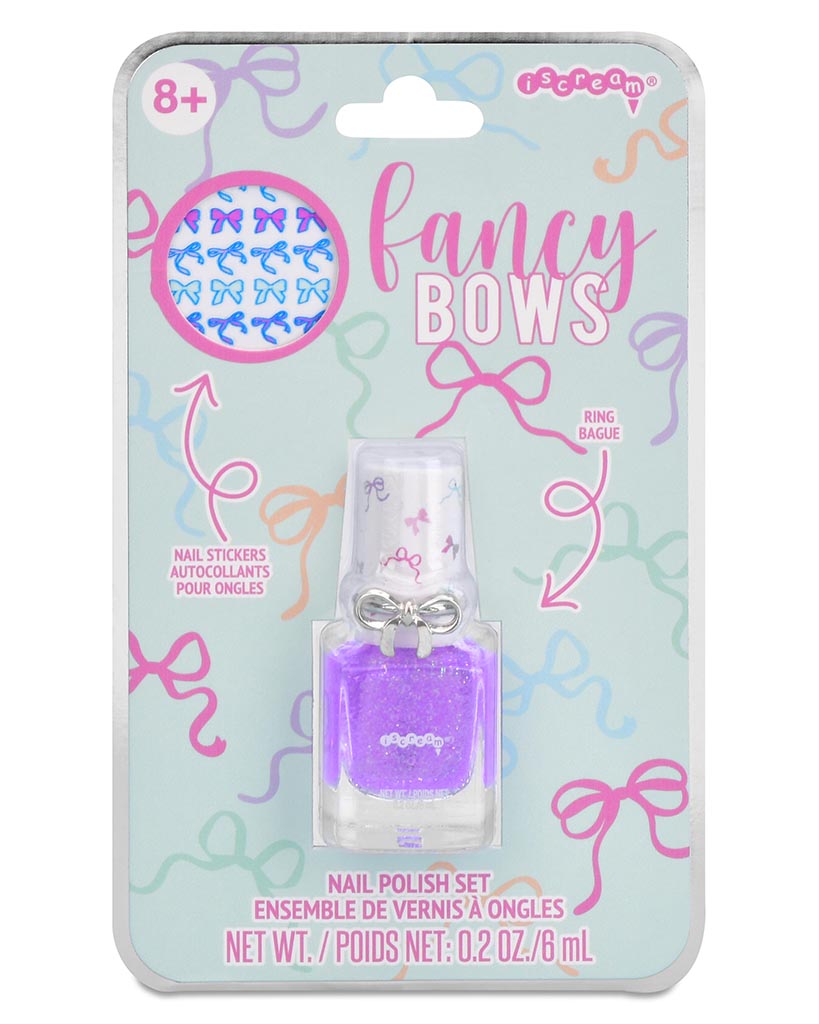 iscream Fancy Bows Nail Polish Ring Set