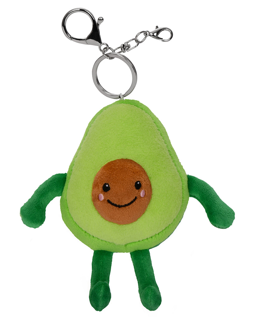iscream Furry and Fleece Bag Buddy Plush Keychain - 860584 - Smiling Avocado