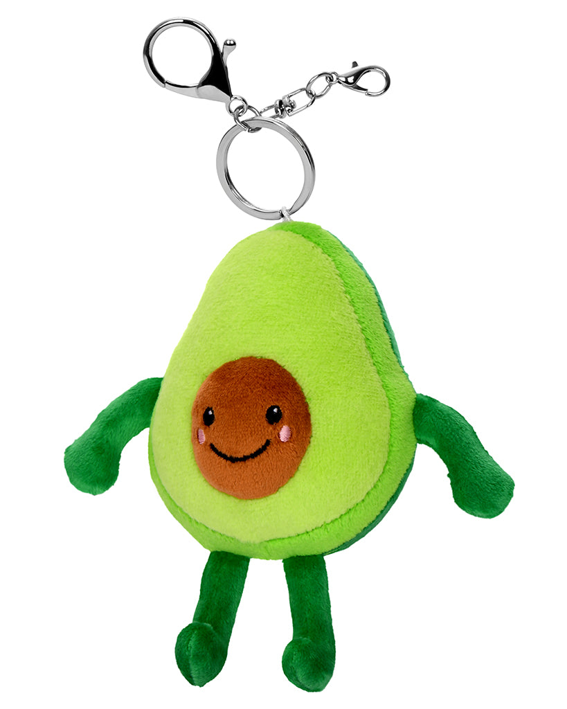 iscream Furry and Fleece Bag Buddy Plush Keychain - 860584 - Smiling Avocado