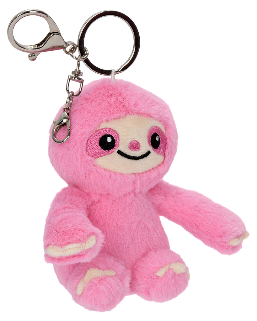 iscream Furry and Fleece Bag Buddy Plush Keychain - 860585 - Pink Sloth