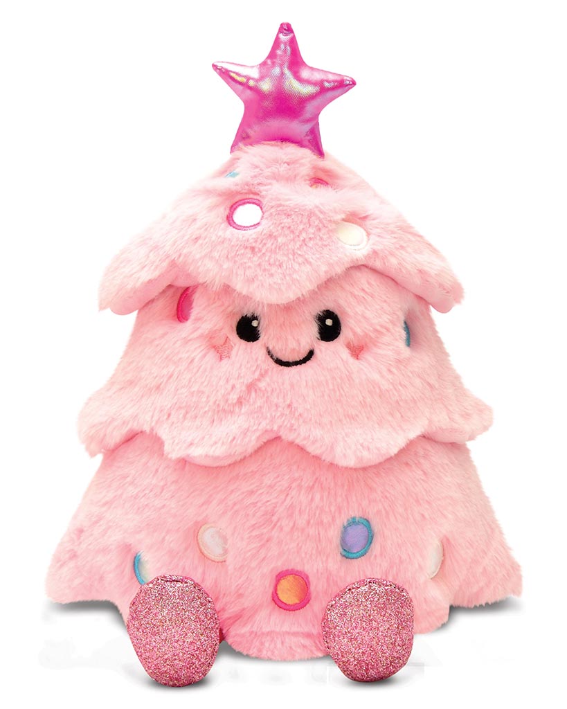 iscream Glitter Pink Christmas Tree Plush Toy