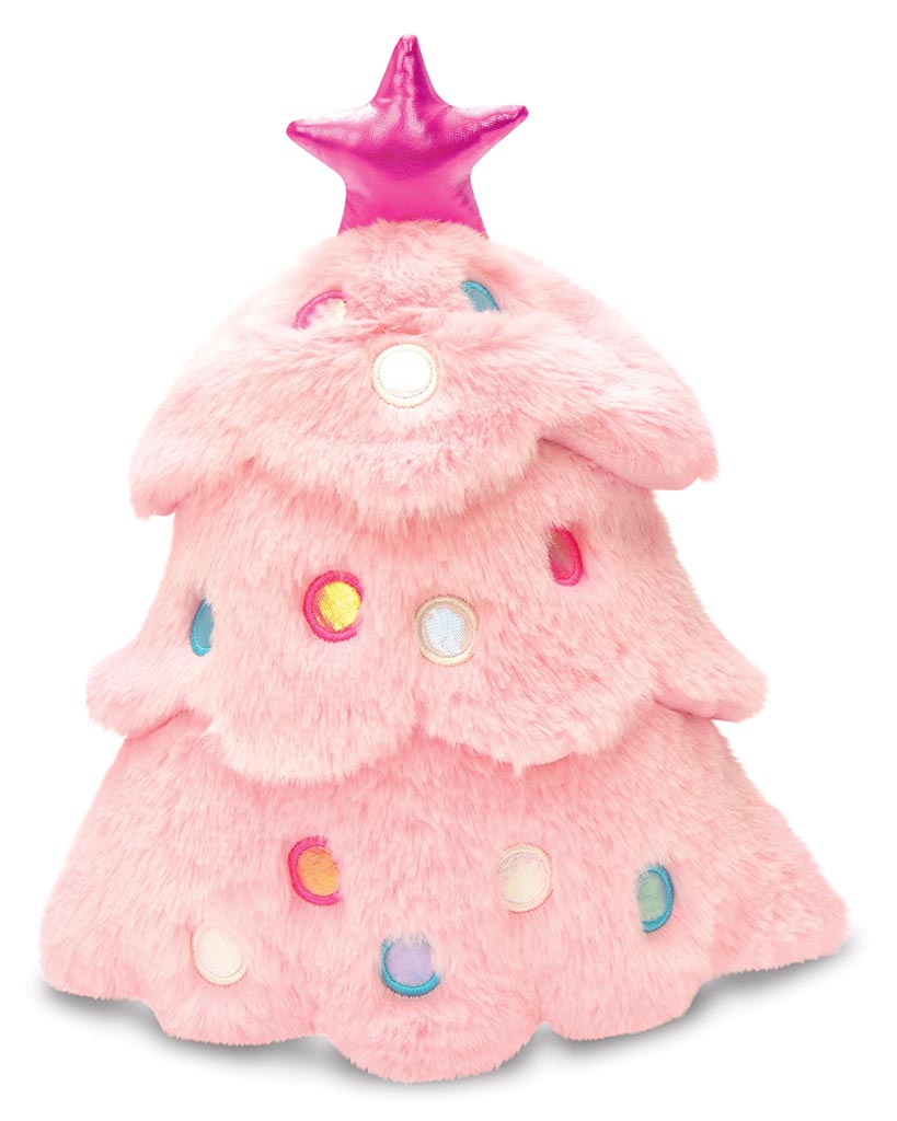 iscream Glitter Pink Christmas Tree Plush Toy