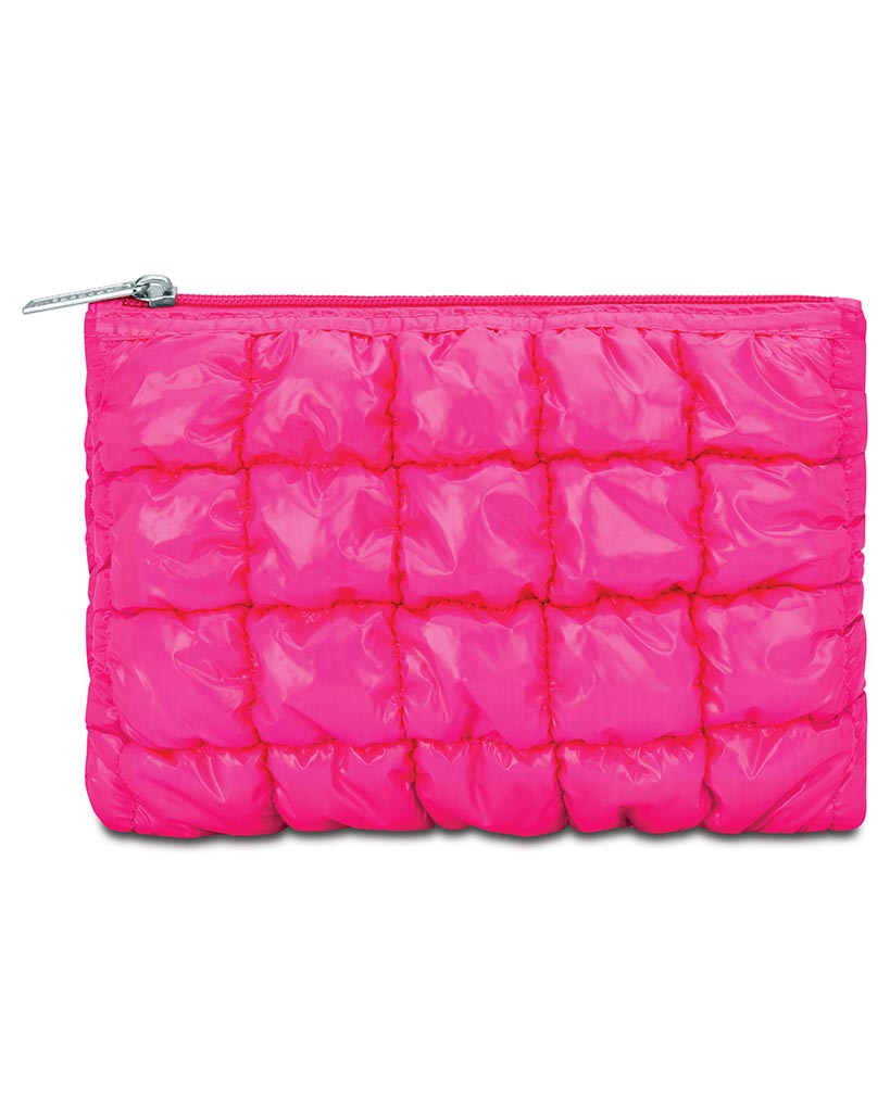 iscream Hot Pink Shiny Puffer Pouch