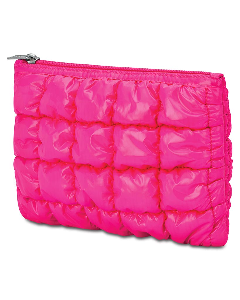 iscream Hot Pink Shiny Puffer Pouch